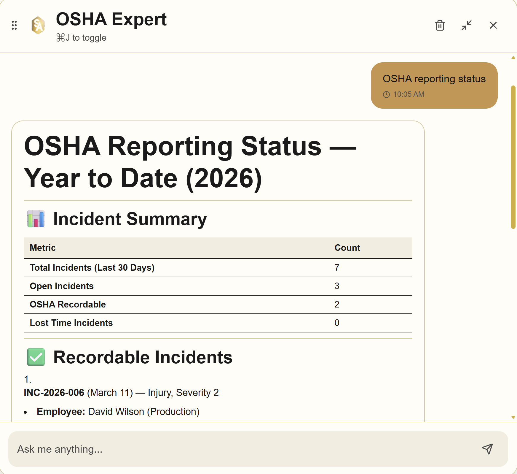 ShiftArmor AI OSHA reports